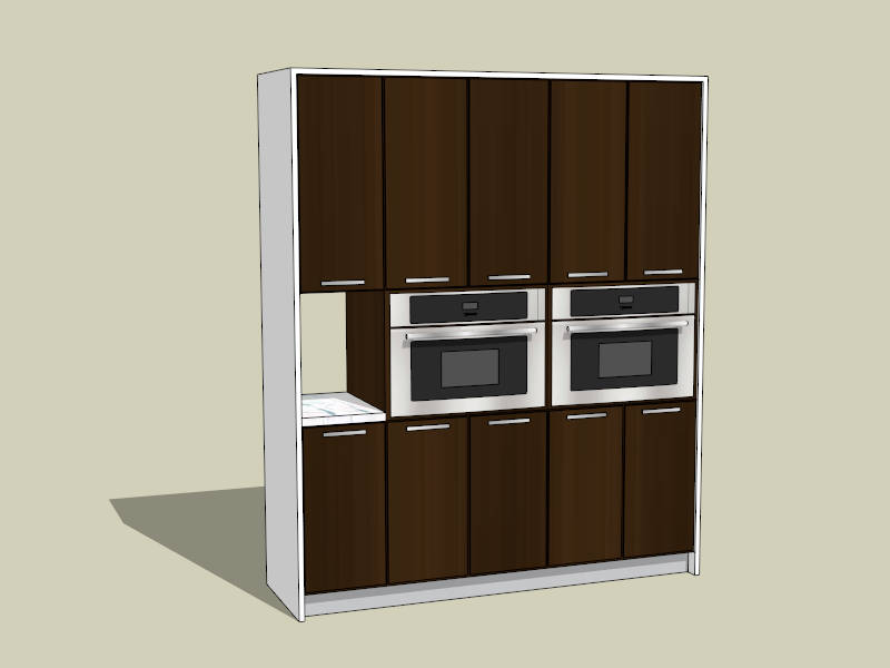 Tall Kitchen Cabinet with Doors sketchup model preview - SketchupBox