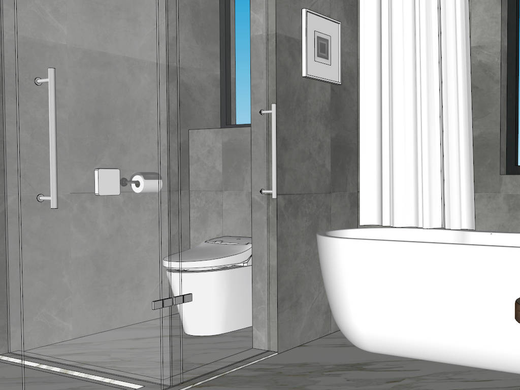 Master Bedroom with Bathroom Idea sketchup model preview - SketchupBox