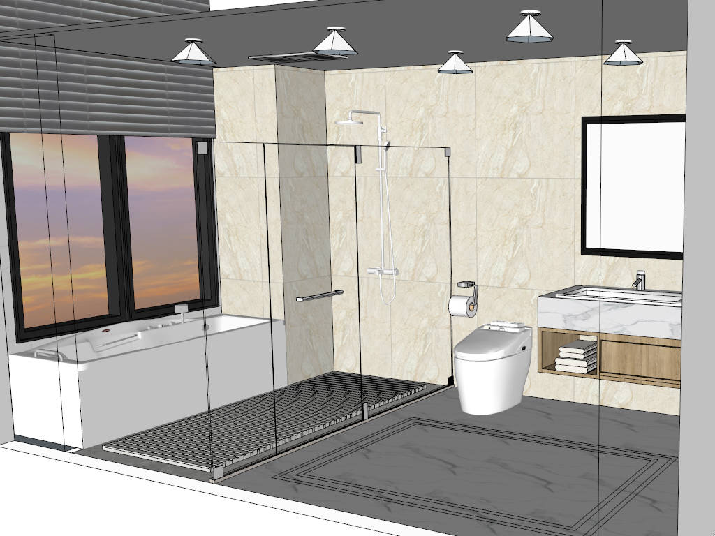 Minimalist Bathroom Remodel Idea sketchup model preview - SketchupBox
