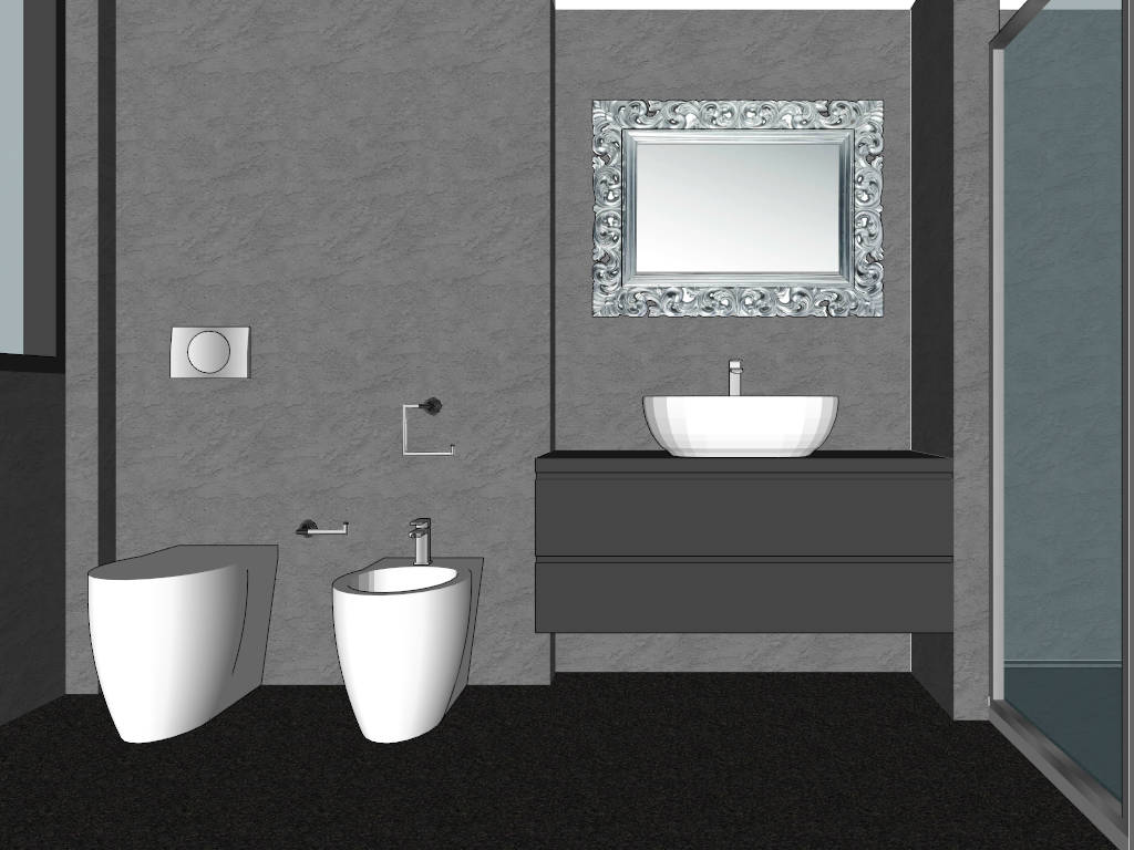 Simple Small Bathroom Idea sketchup model preview - SketchupBox
