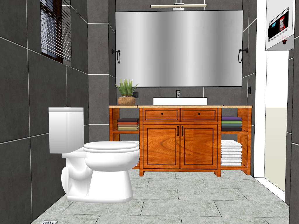 Small Bathroom Idea with Shower sketchup model preview - SketchupBox