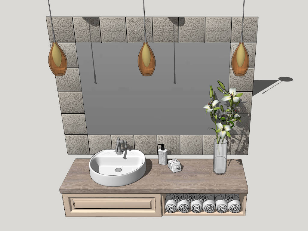 Floating Vanity for Bathroom sketchup model preview - SketchupBox