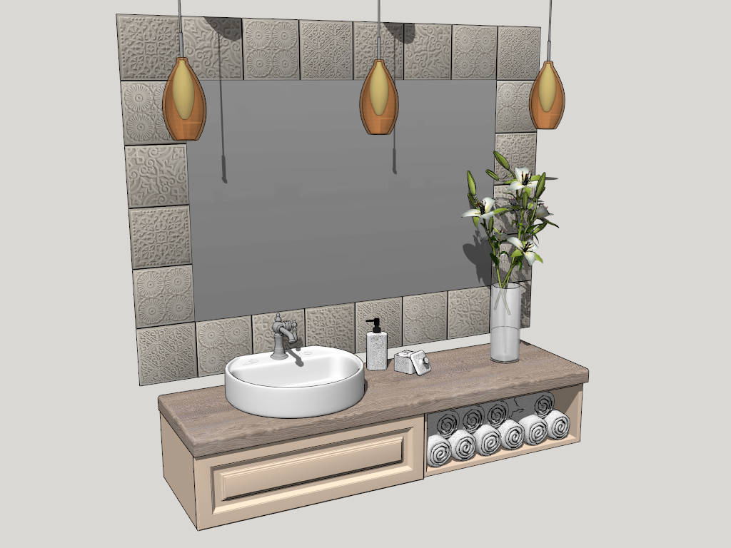 Floating Vanity for Bathroom sketchup model preview - SketchupBox