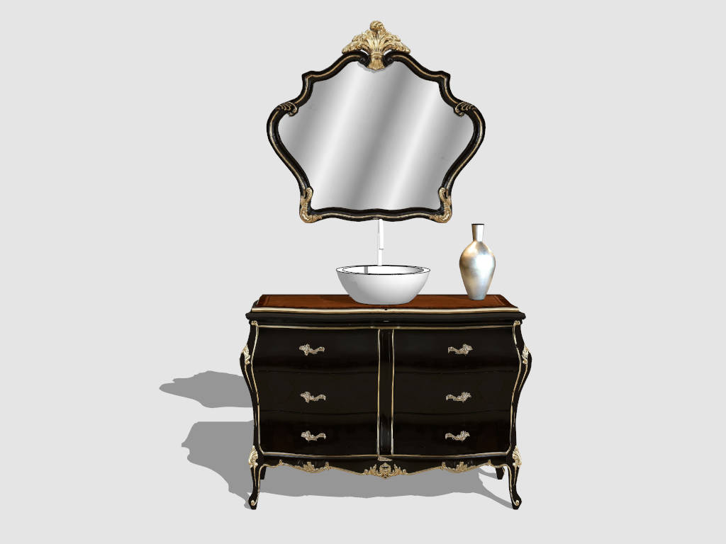 Victorian Style Bathroom Vanity sketchup model preview - SketchupBox