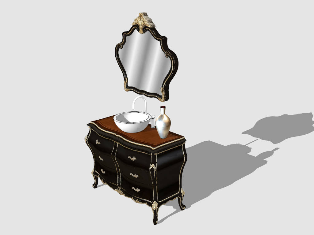 Victorian Style Bathroom Vanity sketchup model preview - SketchupBox