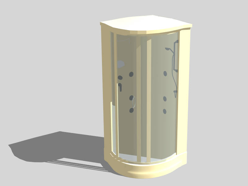 Curved Corner Shower Unit sketchup model preview - SketchupBox