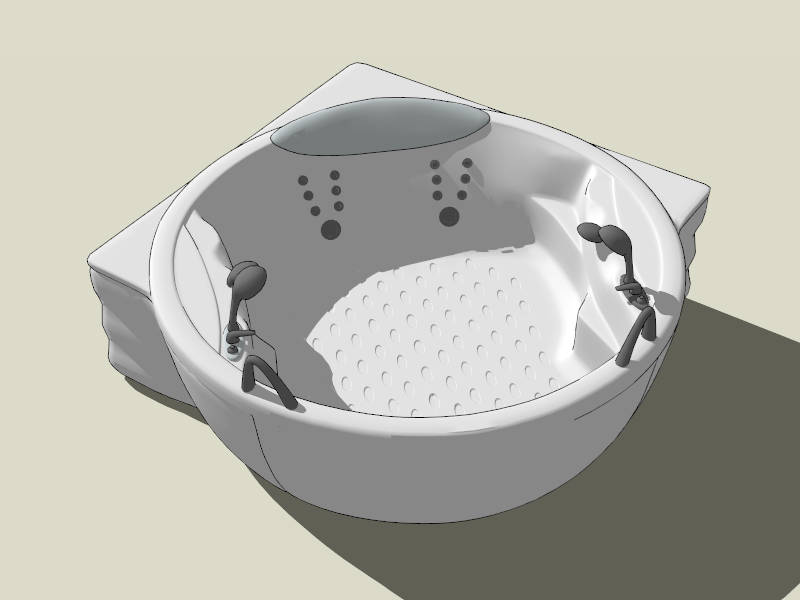 Small Corner Jacuzzi Tub sketchup model preview - SketchupBox