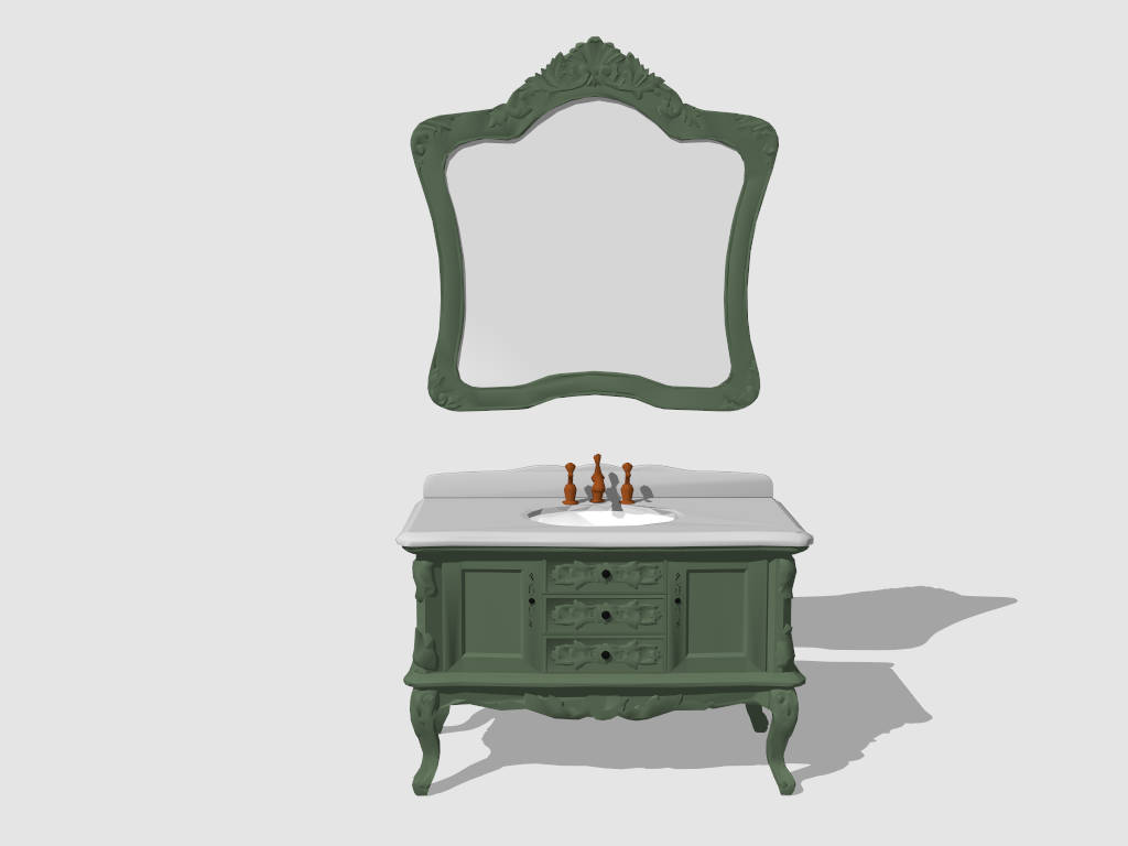 French Country Bathroom Vanity sketchup model preview - SketchupBox