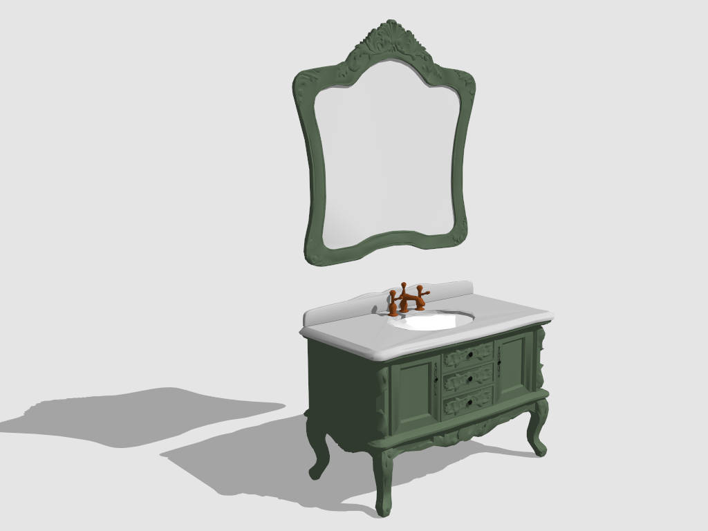 French Country Bathroom Vanity sketchup model preview - SketchupBox