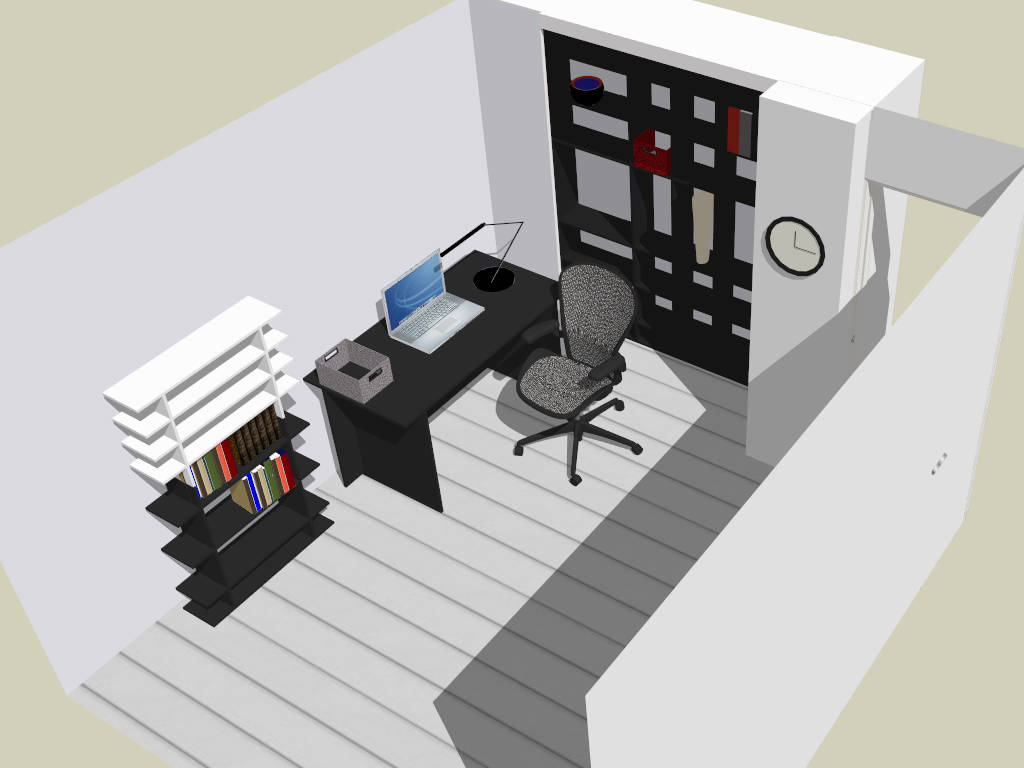 Small Room Home Office Idea sketchup model preview - SketchupBox