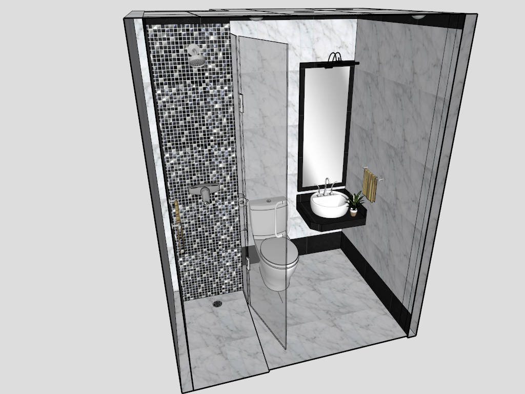 Tiny Bathroom Idea sketchup model preview - SketchupBox