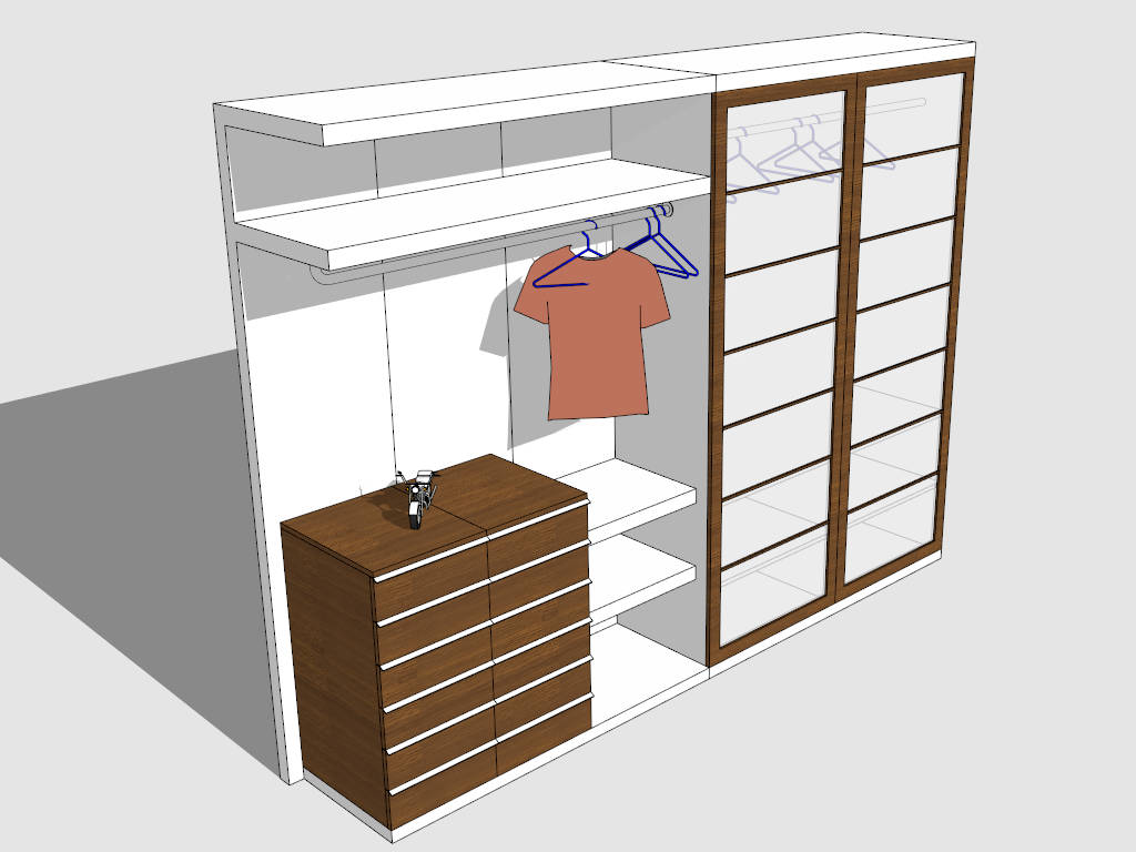 Wardrobe Closet Design sketchup model preview - SketchupBox