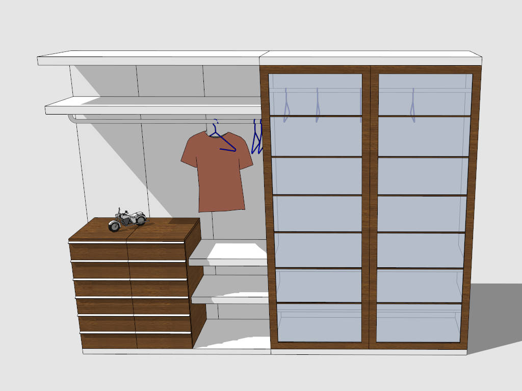 Wardrobe Closet Design sketchup model preview - SketchupBox