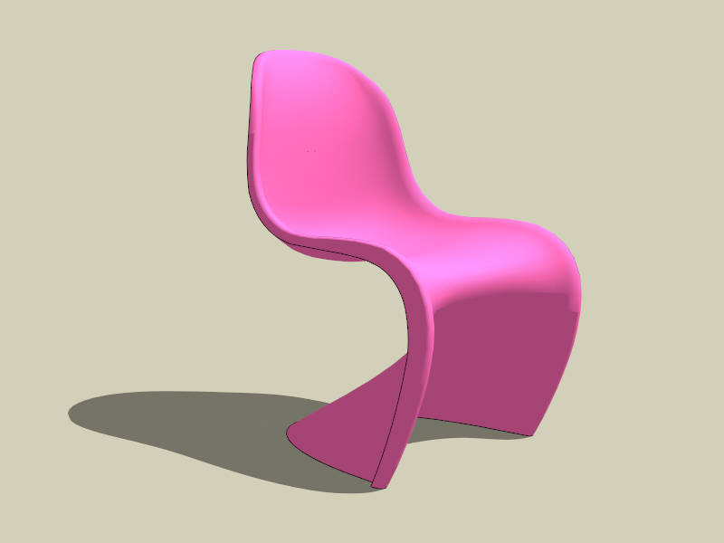 Pink Panton Chair sketchup model preview - SketchupBox