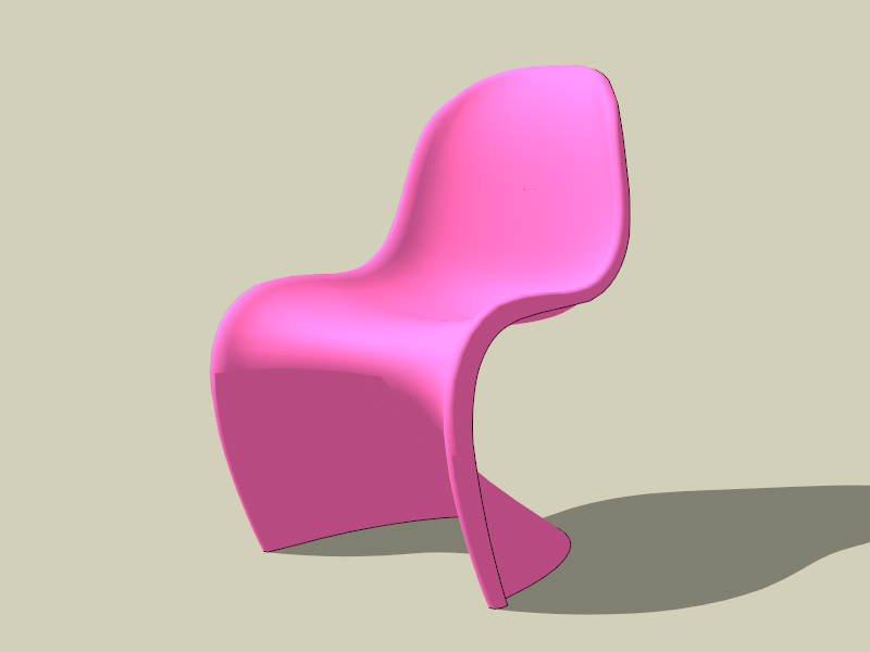 Pink Panton Chair sketchup model preview - SketchupBox