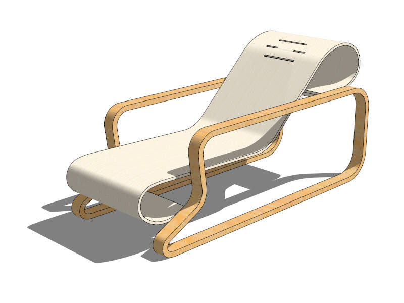 Modern Patio Chaise Lounge Chair sketchup model preview - SketchupBox