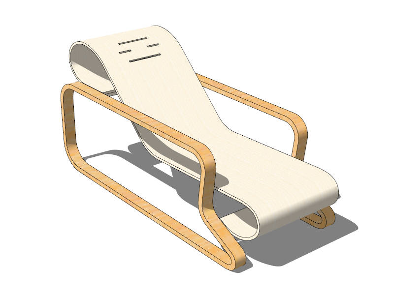 Modern Patio Chaise Lounge Chair sketchup model preview - SketchupBox