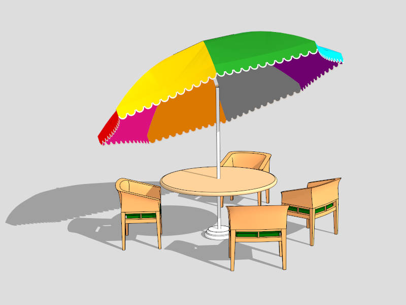 6-Piece Patio Furniture Set sketchup model preview - SketchupBox