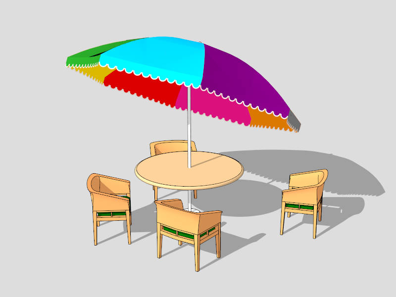 6-Piece Patio Furniture Set sketchup model preview - SketchupBox