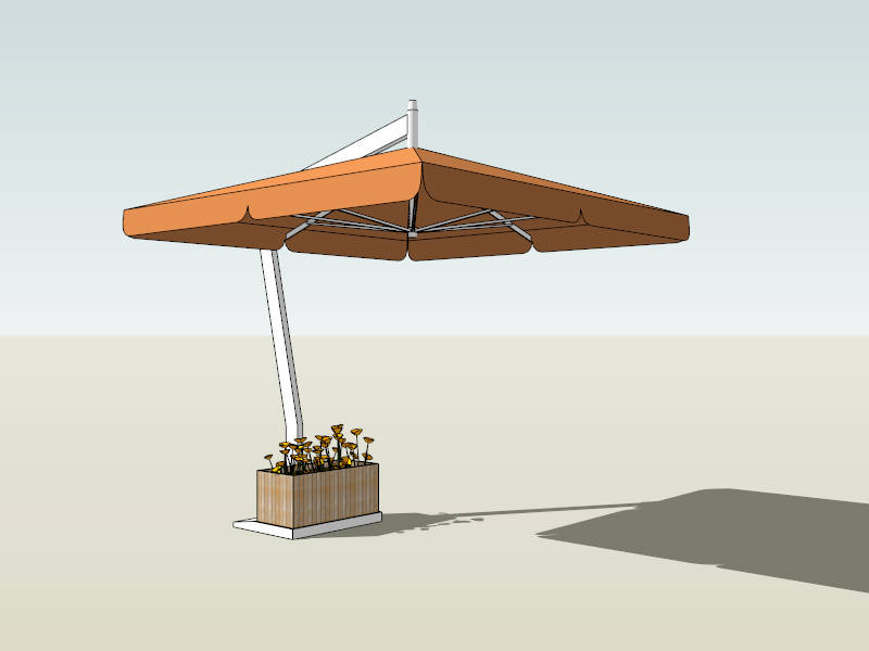 Orange Patio Umbrella with Base sketchup model preview - SketchupBox