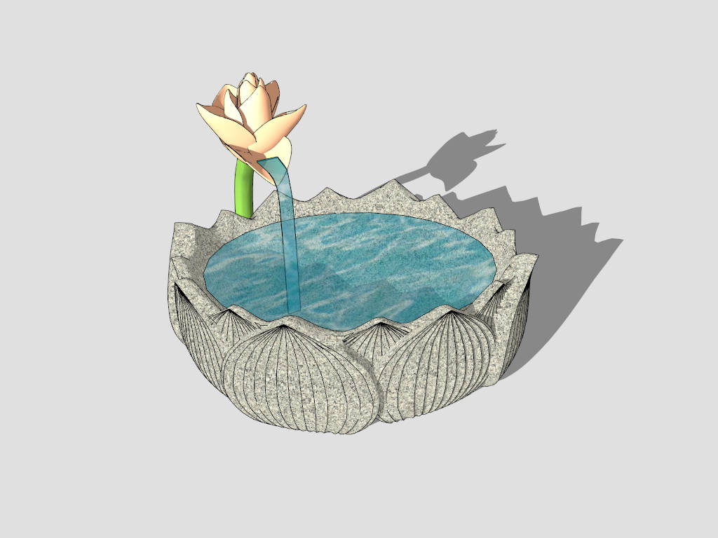 Lotus Flower Fountain sketchup model preview - SketchupBox