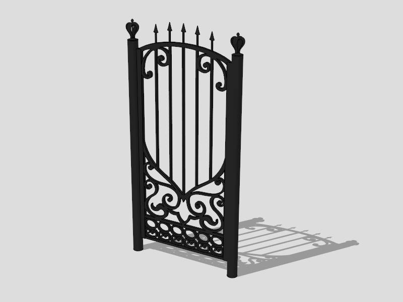Ornamental Iron Garden Gate sketchup model preview - SketchupBox