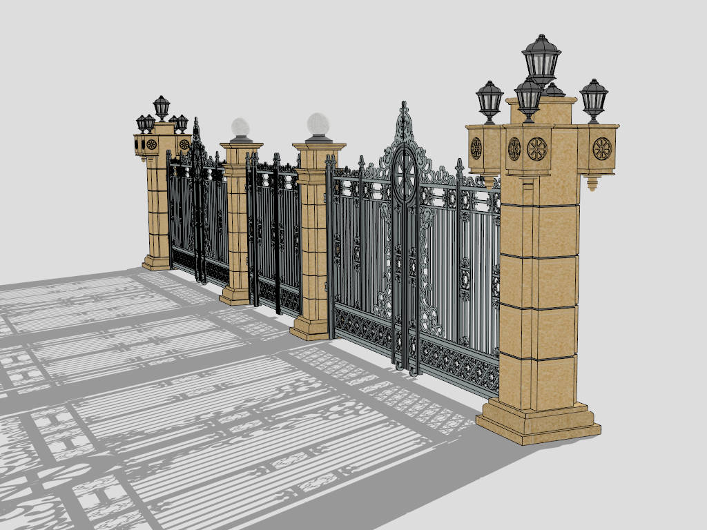 Decorative Iron Entry Gate sketchup model preview - SketchupBox