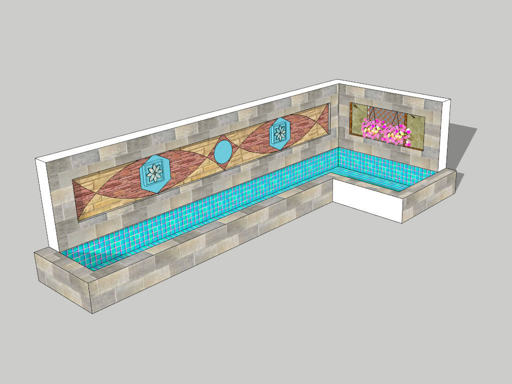 Outdoor Stone Accent Wall sketchup model preview - SketchupBox