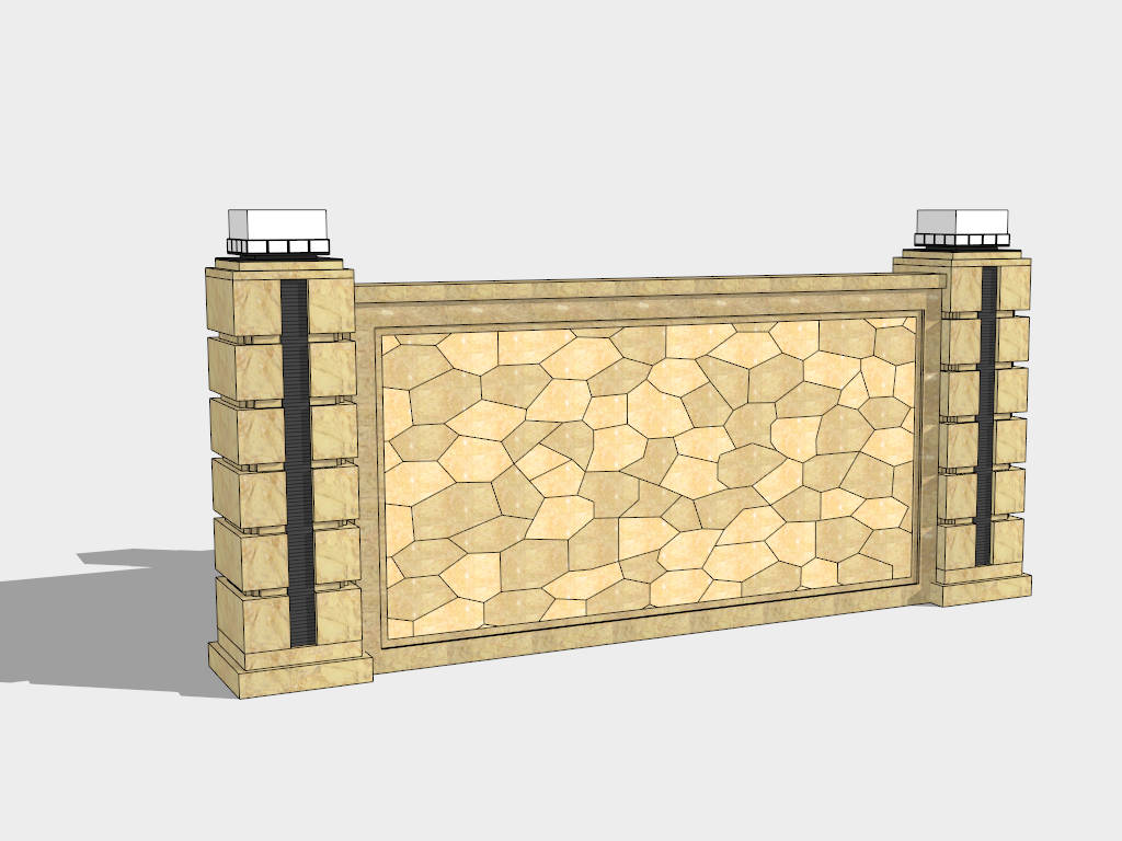 Decorative Garden Wall Idea sketchup model preview - SketchupBox