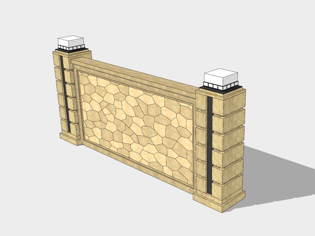 Decorative Garden Wall Idea sketchup model preview - SketchupBox