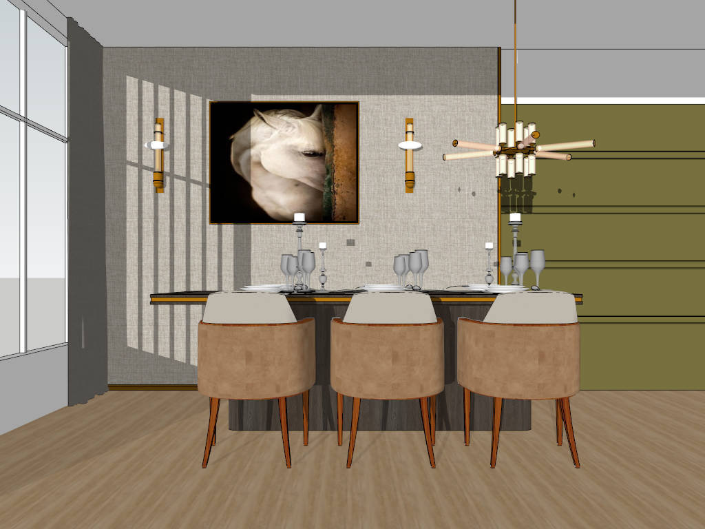 Luxury Dining Room Furniture Set sketchup model preview - SketchupBox