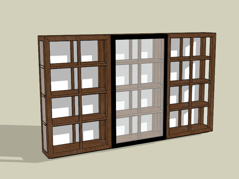 Rustic Wood Bookshelf sketchup model preview - SketchupBox