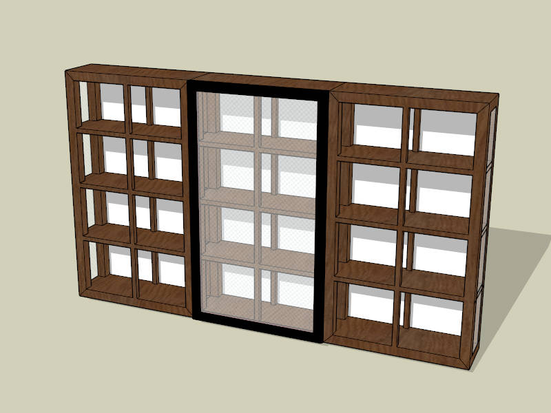 Rustic Wood Bookshelf sketchup model preview - SketchupBox