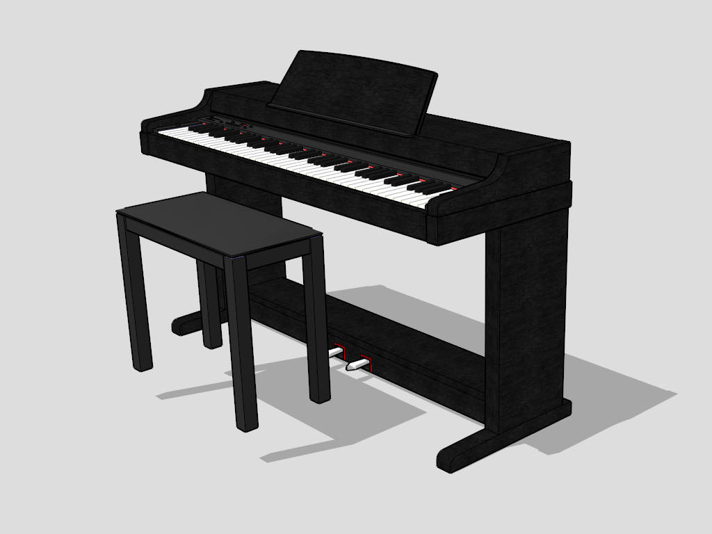 Electric Organ Piano sketchup model preview - SketchupBox