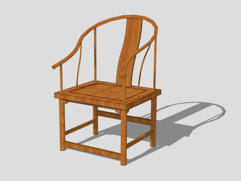Antique Chinese Accent Chair sketchup model preview - SketchupBox