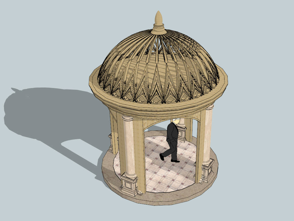 Beautiful Roman Column Gazebo sketchup model preview - SketchupBox