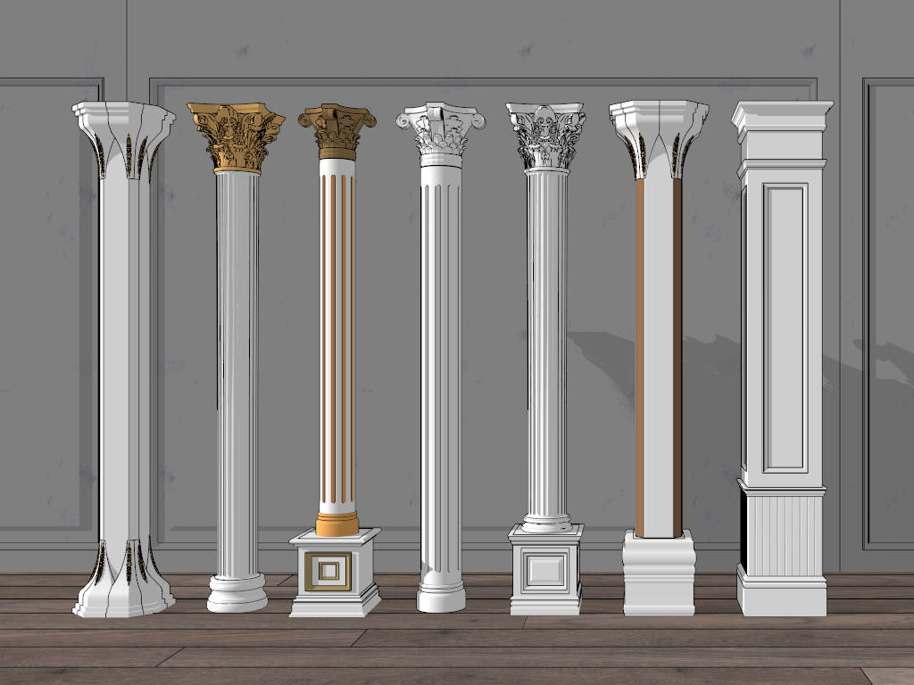 Decorative Columns sketchup model preview - SketchupBox