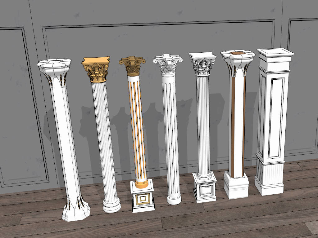 Decorative Columns sketchup model preview - SketchupBox