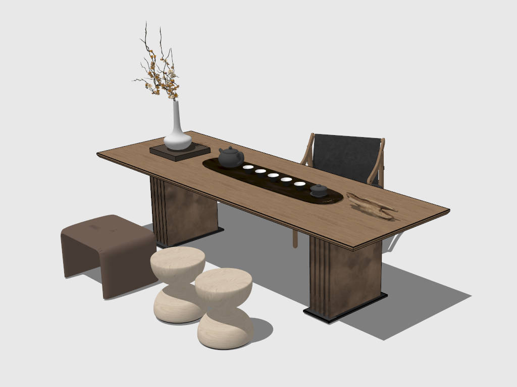 Chinese Tea Table sketchup model preview - SketchupBox