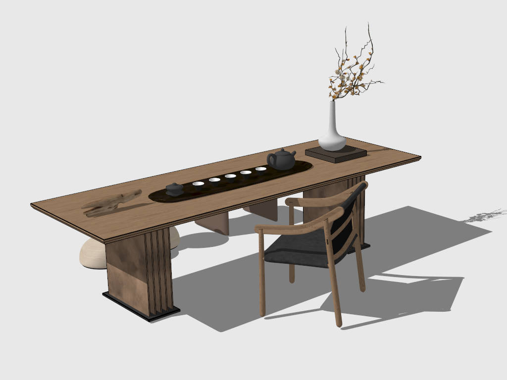 Chinese Tea Table sketchup model preview - SketchupBox