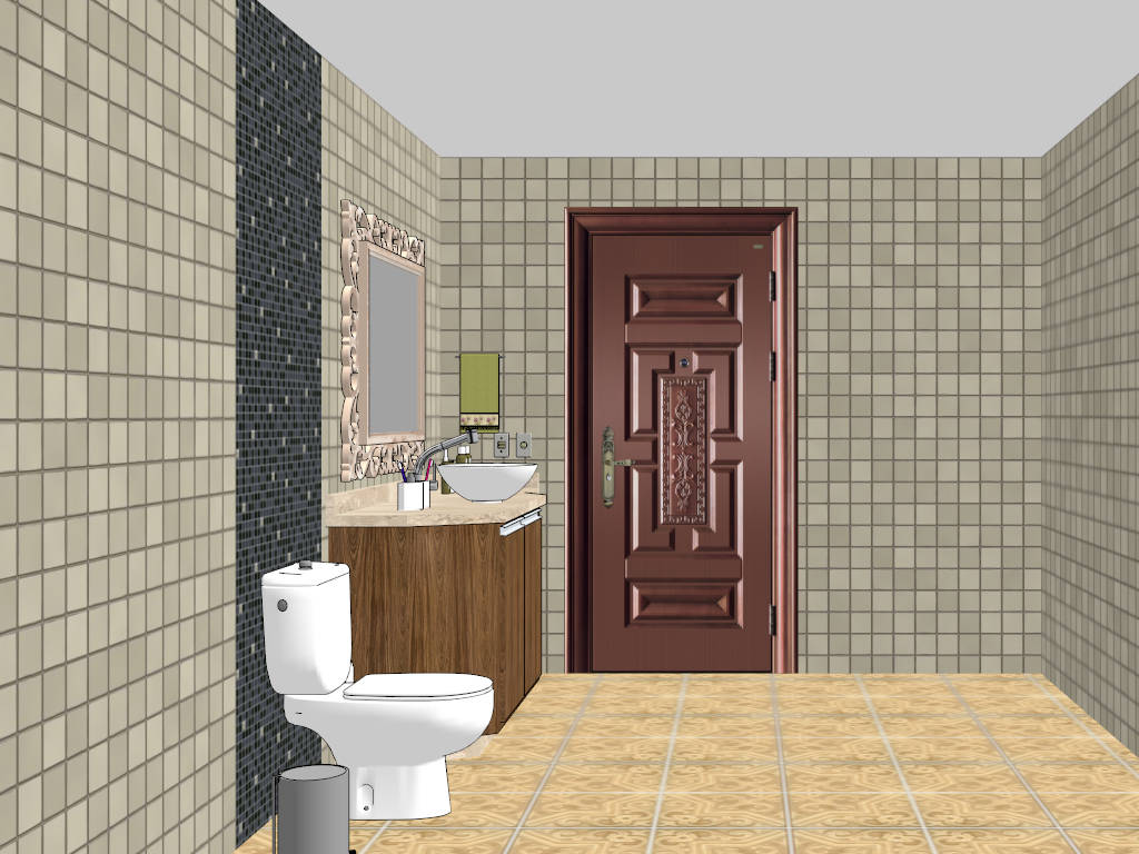 Medium Bathroom Design Idea sketchup model preview - SketchupBox