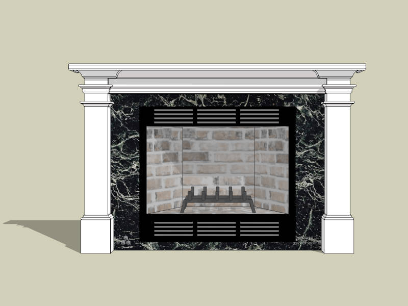 Traditional Fireplace Idea sketchup model preview - SketchupBox
