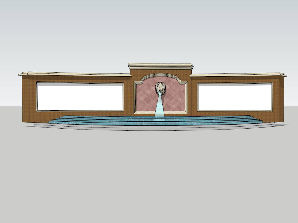 Outside Fountain Wall Design Idea sketchup model preview - SketchupBox