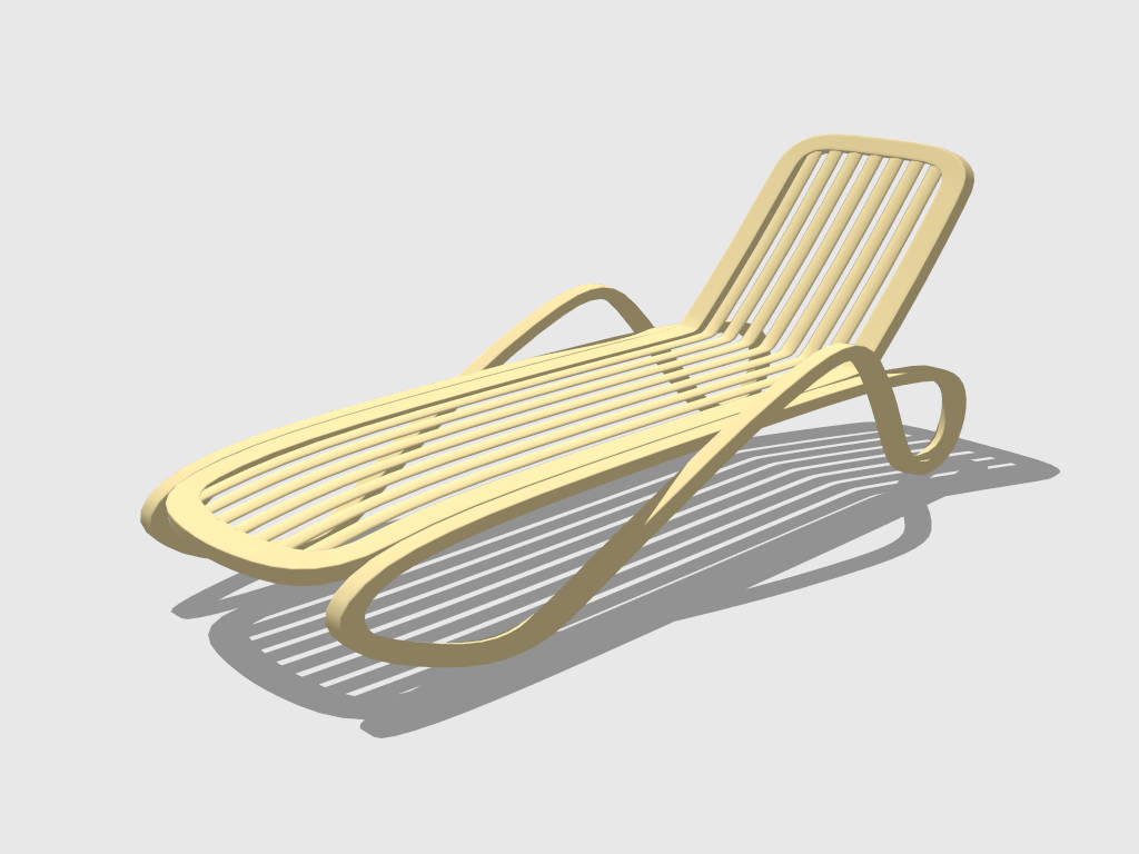 Patio Chaise Sun Lounger sketchup model preview - SketchupBox