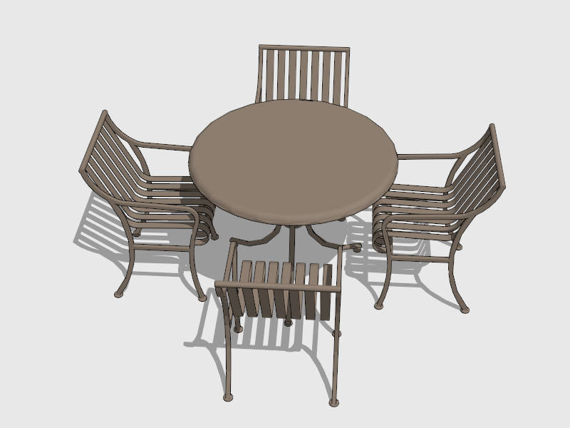 5 Piece Patio Dining Set sketchup model preview - SketchupBox