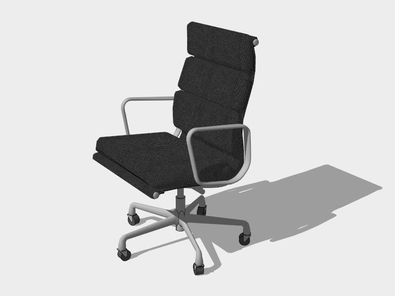 Black Computer Chair sketchup model preview - SketchupBox