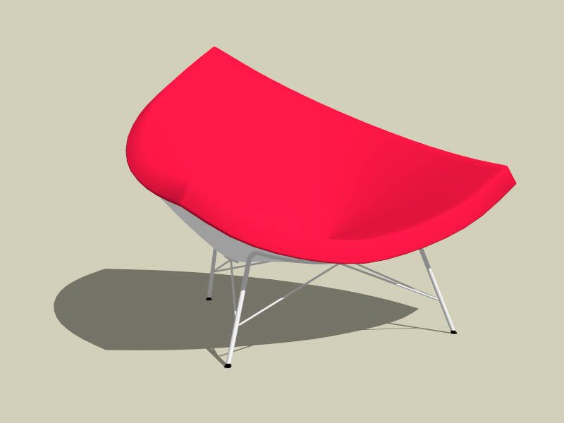 Red Coconut Chair sketchup model preview - SketchupBox