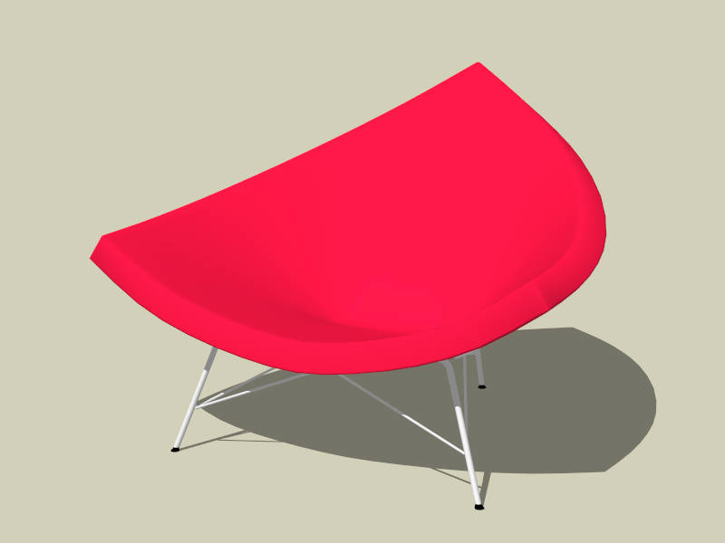 Red Coconut Chair sketchup model preview - SketchupBox