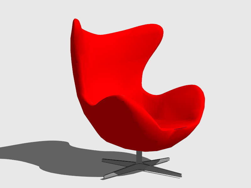 Arne Jacobsen Egg Chair sketchup model preview - SketchupBox