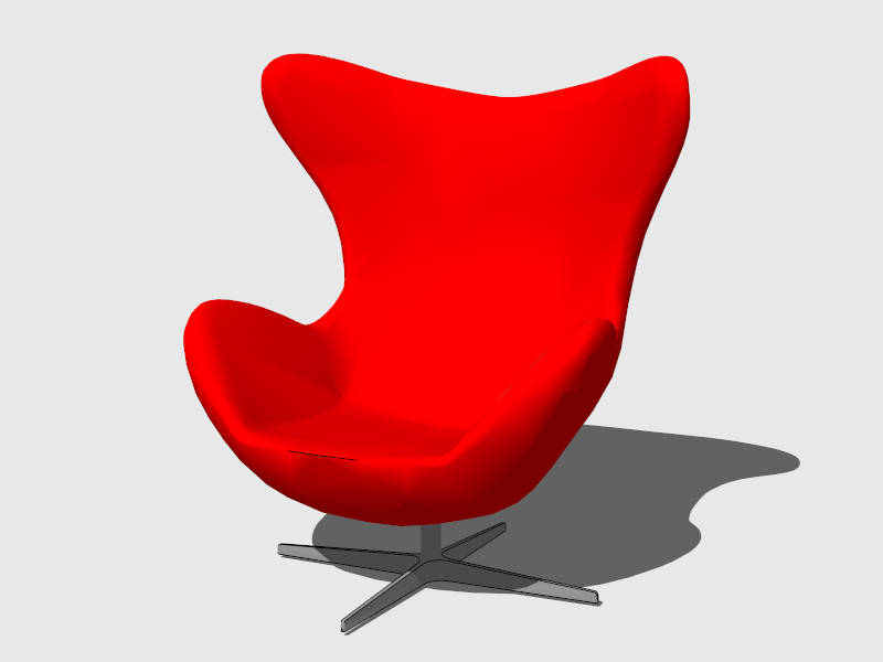 Arne Jacobsen Egg Chair sketchup model preview - SketchupBox